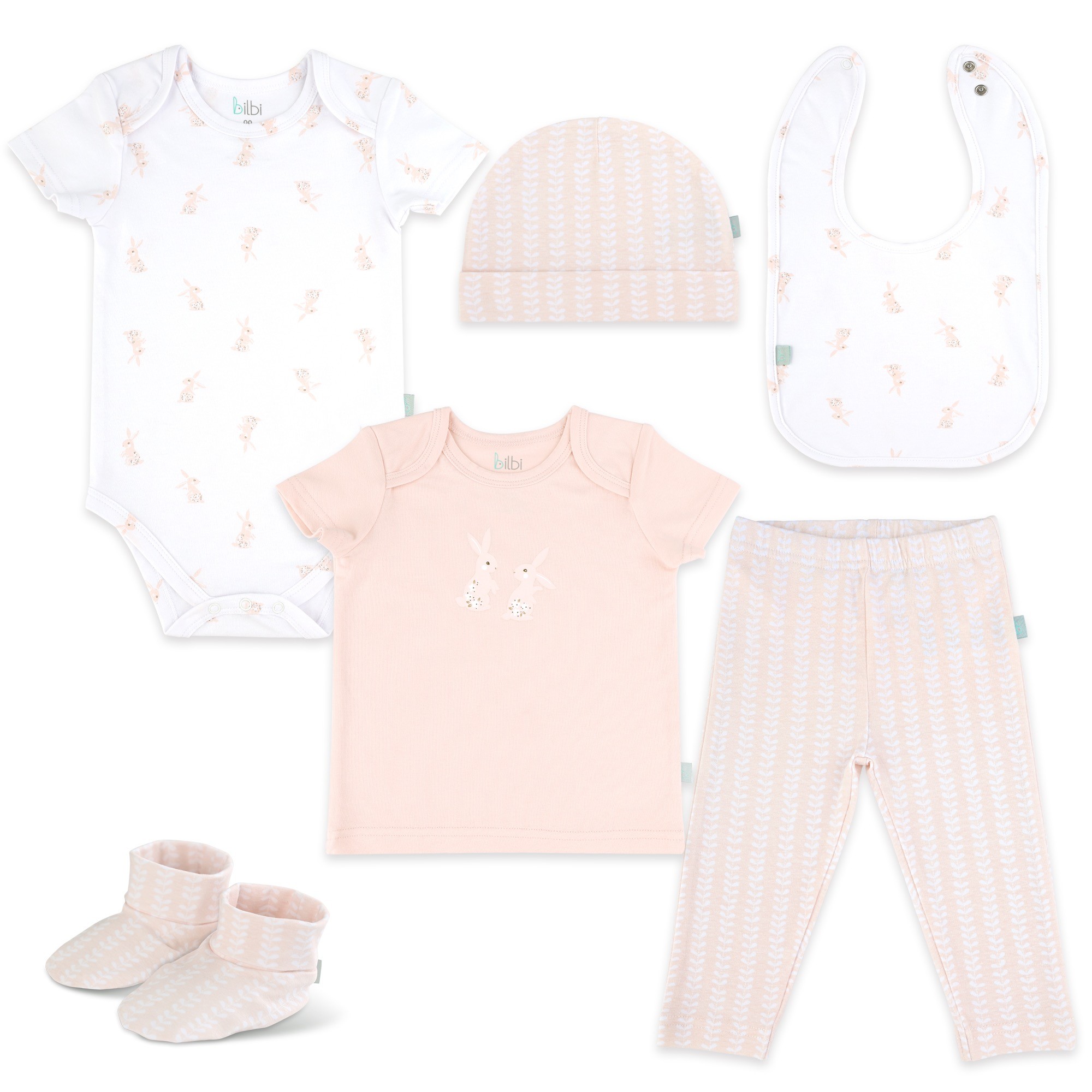 Bilbi 6 Piece Set Bunnies Pink Size 0000