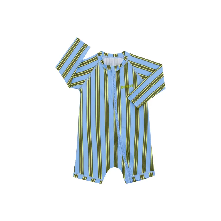 Bonds Swim Suit Zip Deck Chair Stripe Blue
