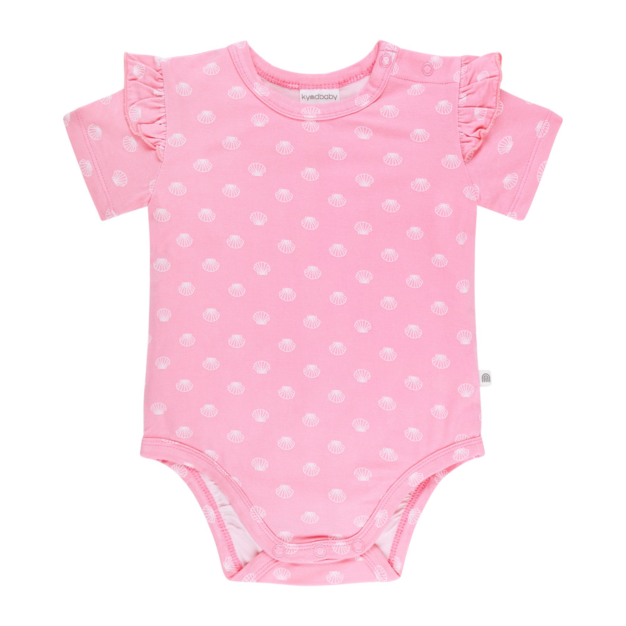 Kynd Baby Frill Sleeve Bodysuit Seashells Pink Size 1