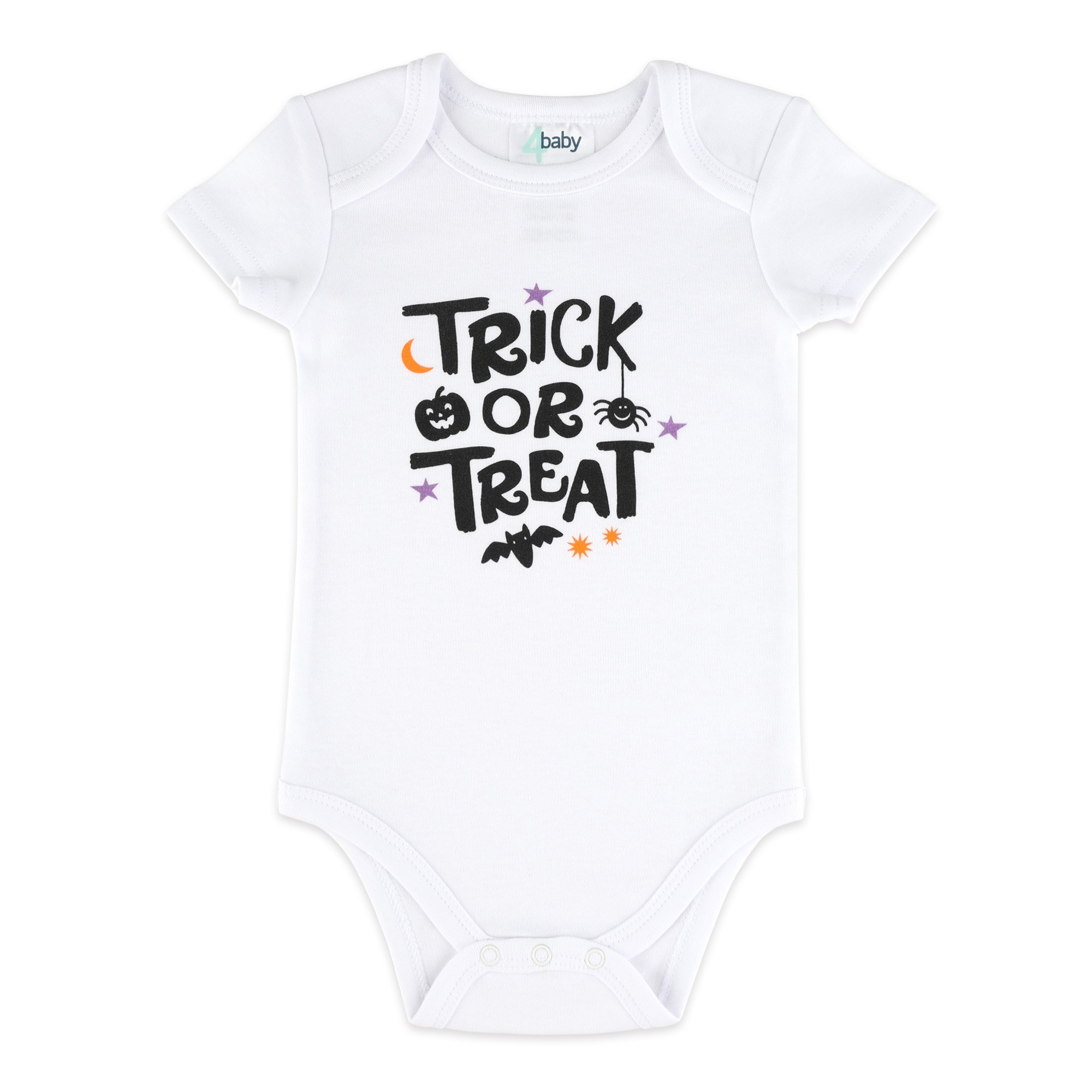 4baby Bodysuit Trick Or Treat White Size 00