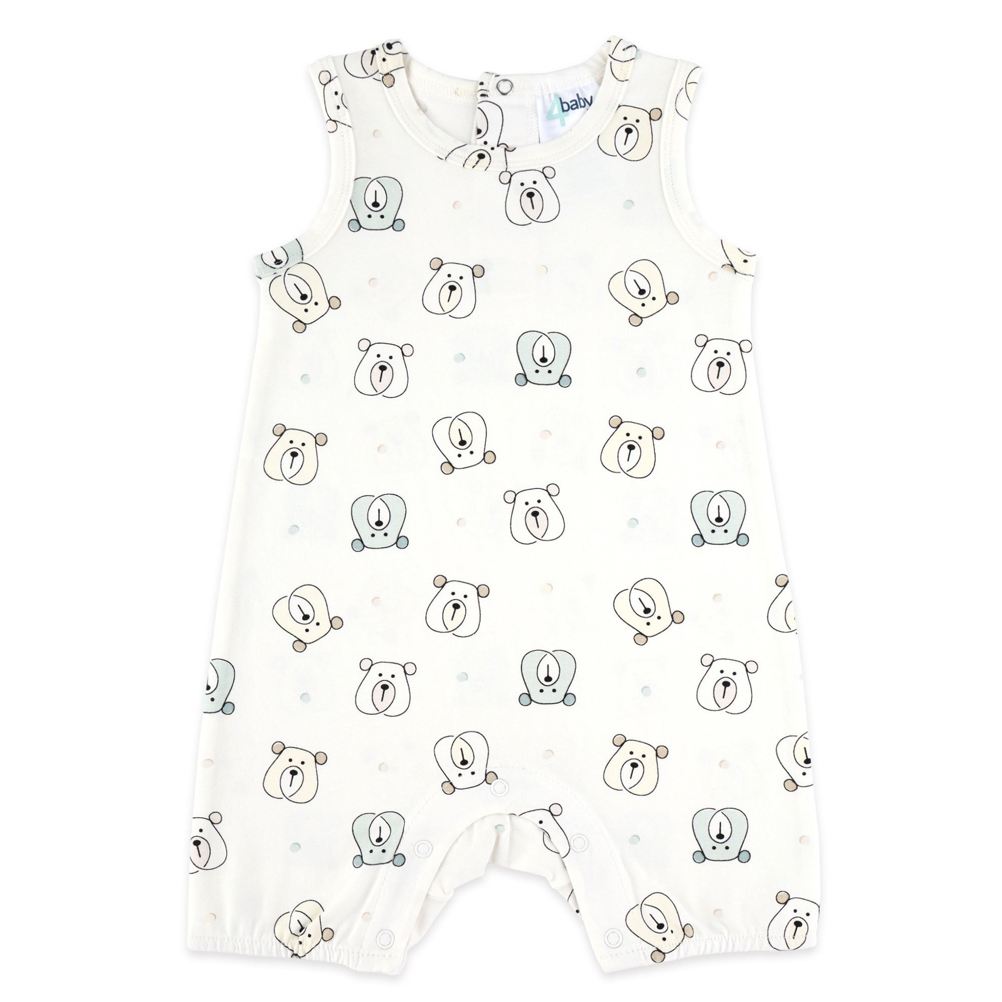 4baby Romper Bear White Size 1