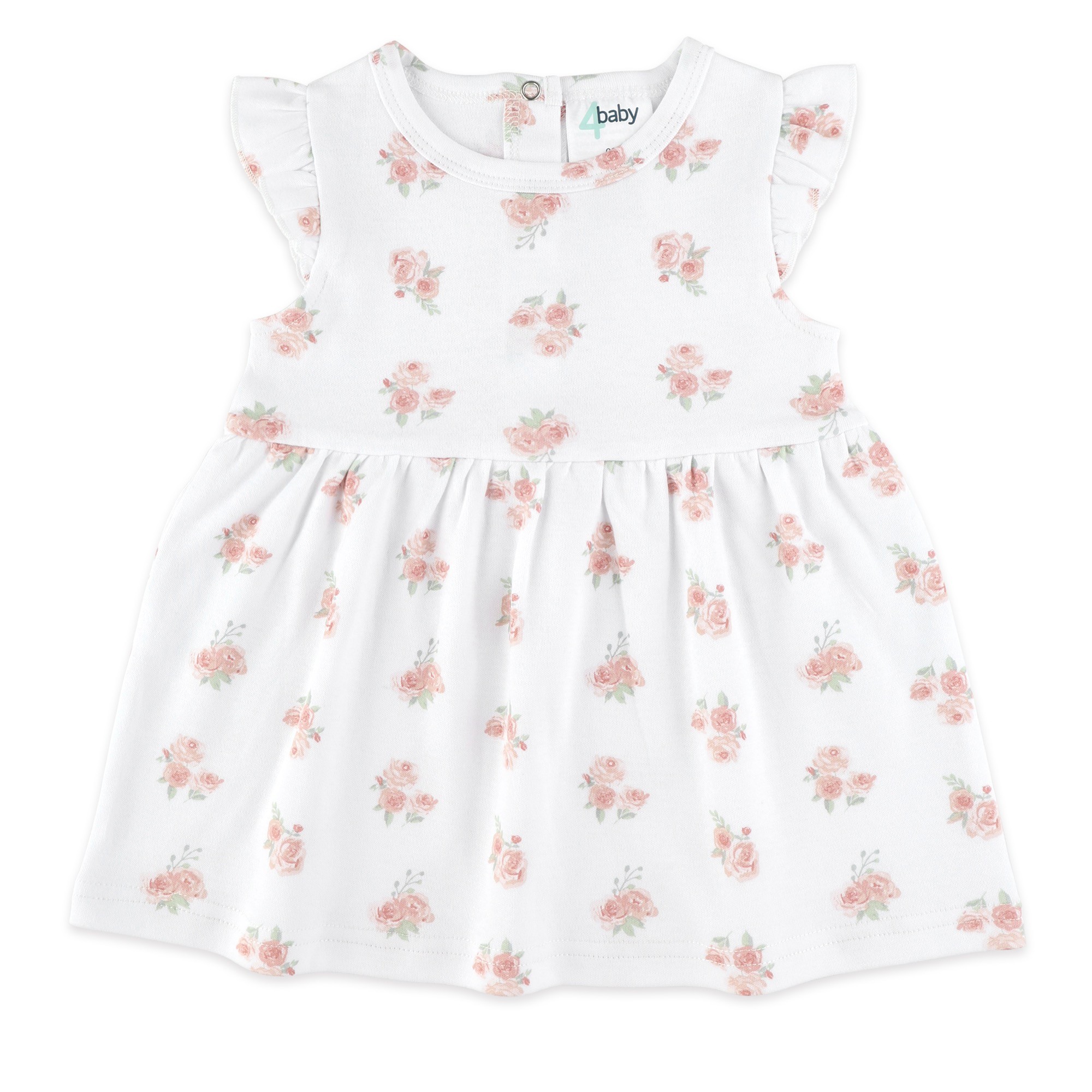 4baby Flutter Sleeve Dress Pink Floral Size 1