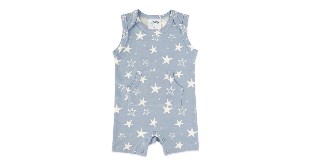 4baby Sleeveless Romper Blue Star | Baby Bunting AU