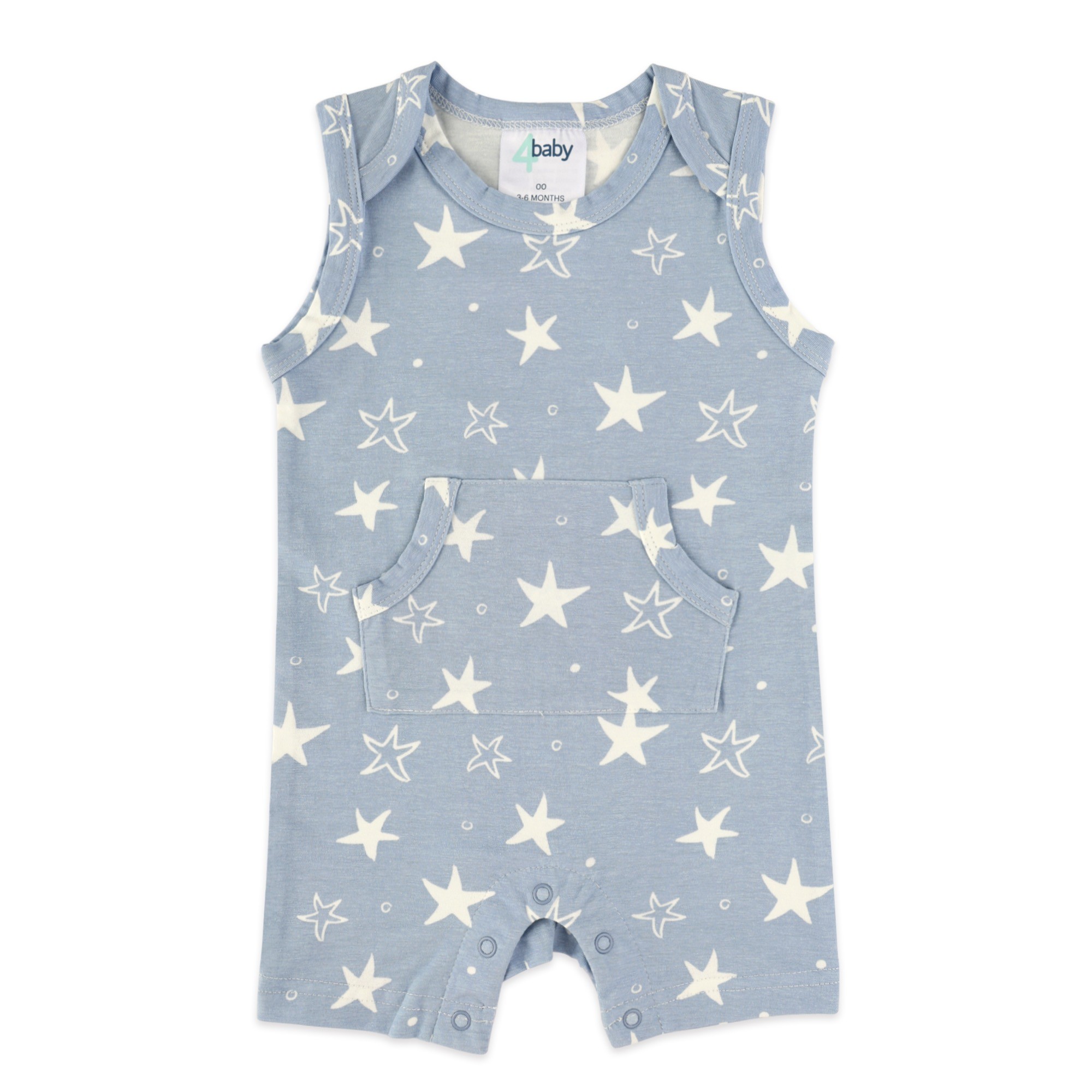 4baby Sleeveless Romper Blue Star Size 0