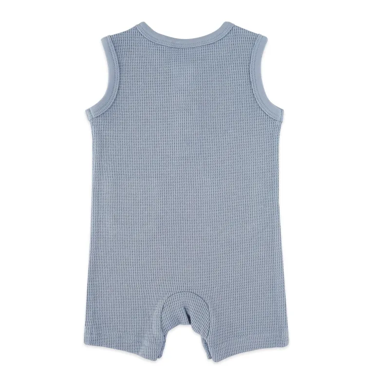 4baby Waffle Romper Mid Blue