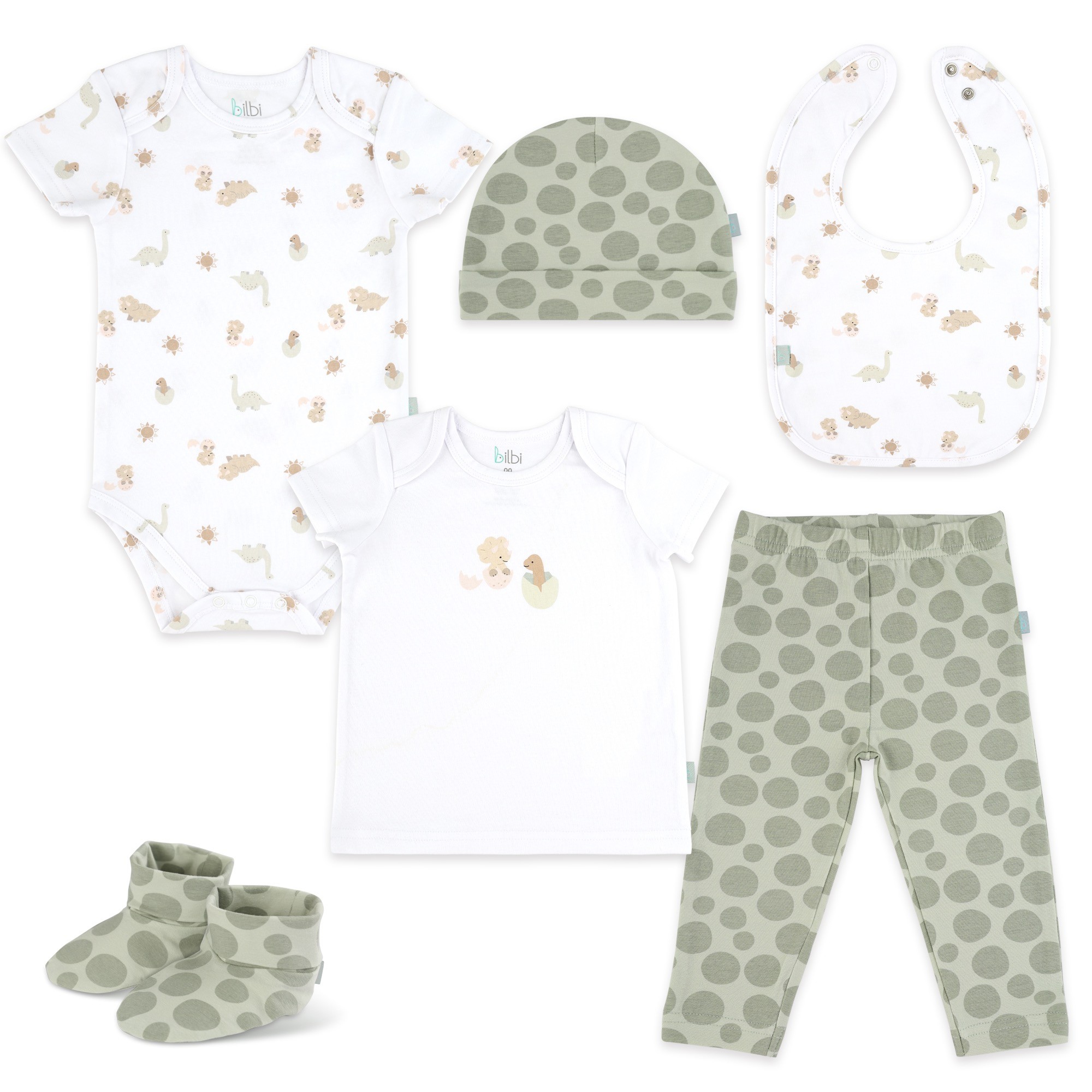 Bilbi 6 Piece Set Dinos Green Size 0