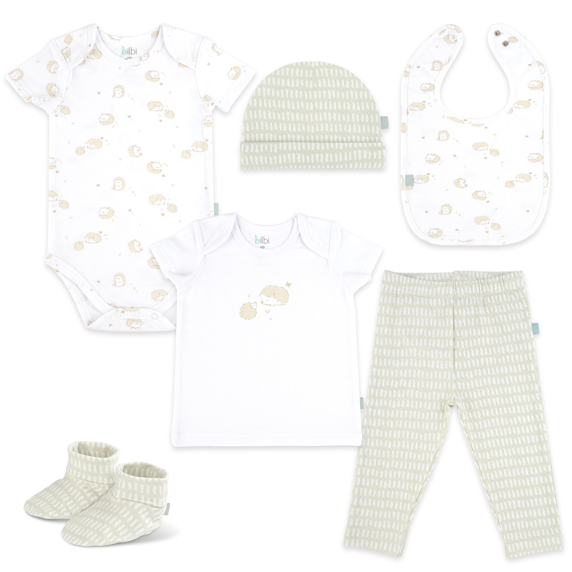 Bilbi 6 Piece Set White Hedgehog Size 00