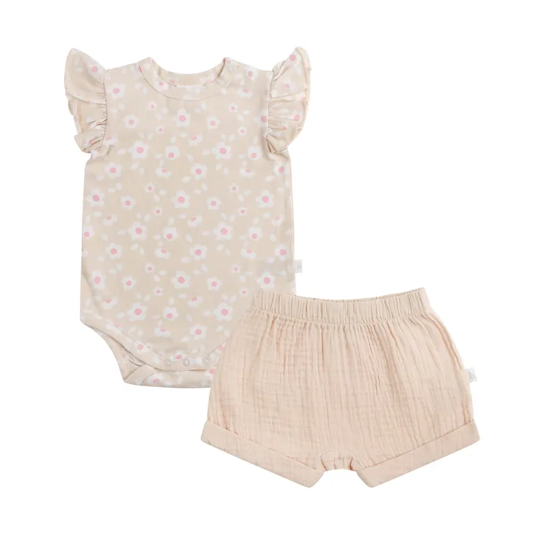 Bilbi Matilda Bodysuit & Short 2 Piece Set Sand