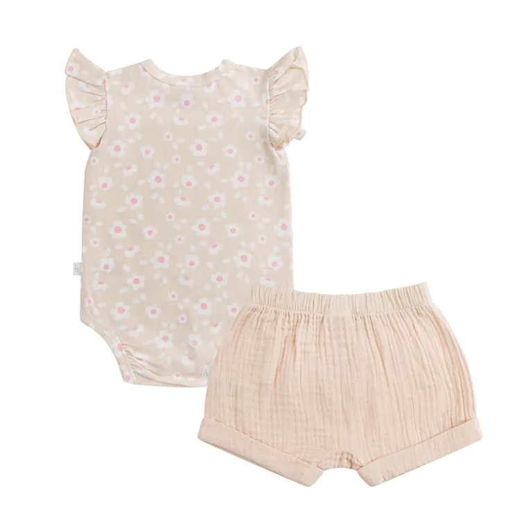 Bilbi Matilda Bodysuit & Short 2 Piece Set Sand