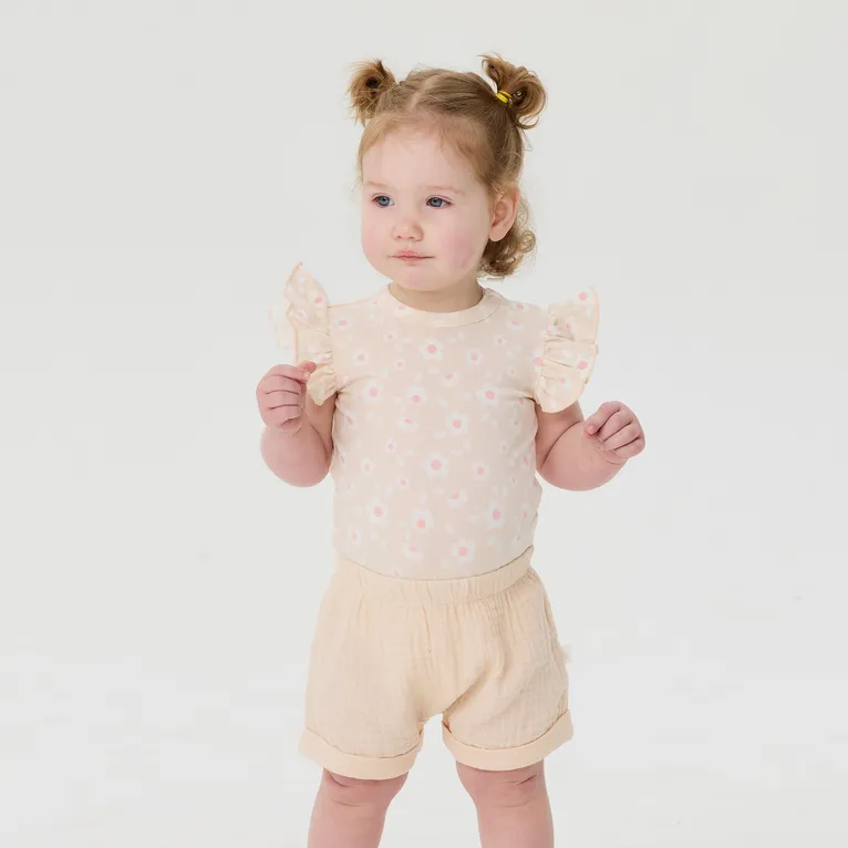 Bilbi Matilda Bodysuit & Short 2 Piece Set Sand