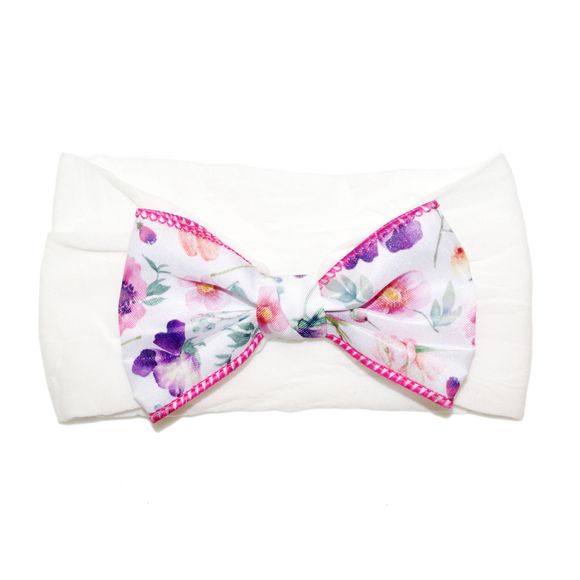 Bilbi Floral Bow Stocking Headband Floral