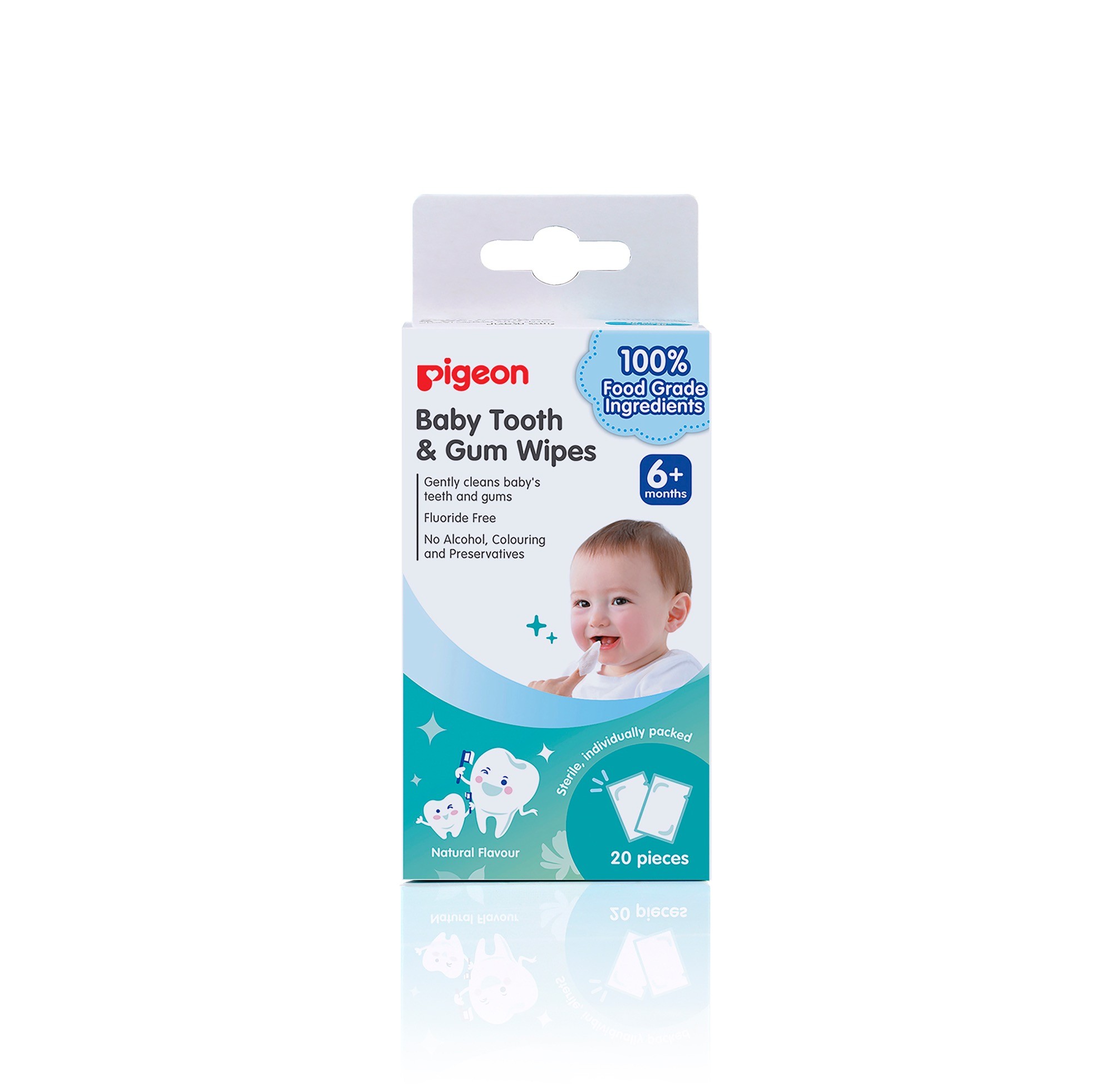 Pigeon Baby Tooth Gum Wipes Natural Flavour Baby Bunting AU