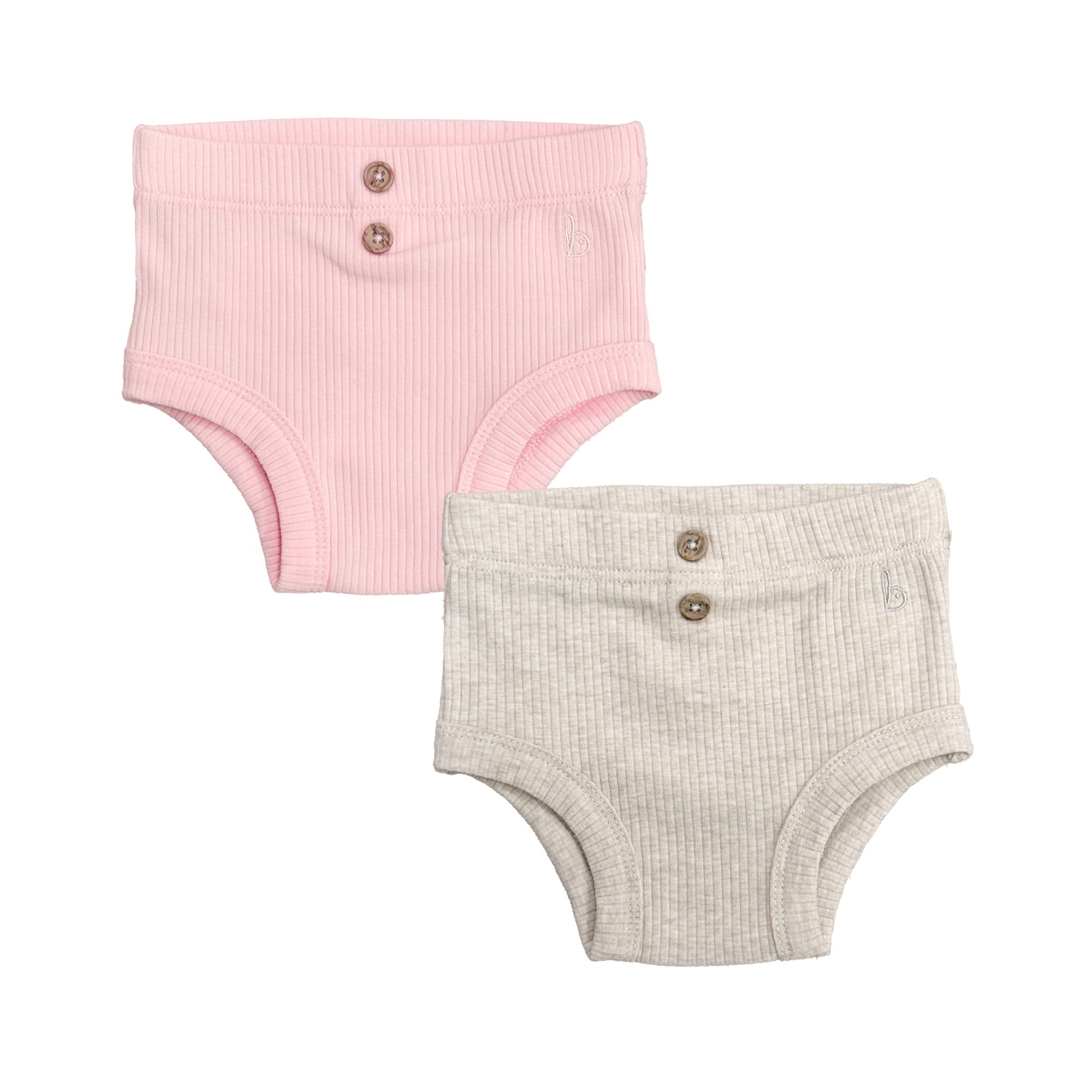 Bilbi Organic Nappy Cover 2 Pack Strawberry/Oatmeal Marle Size 0