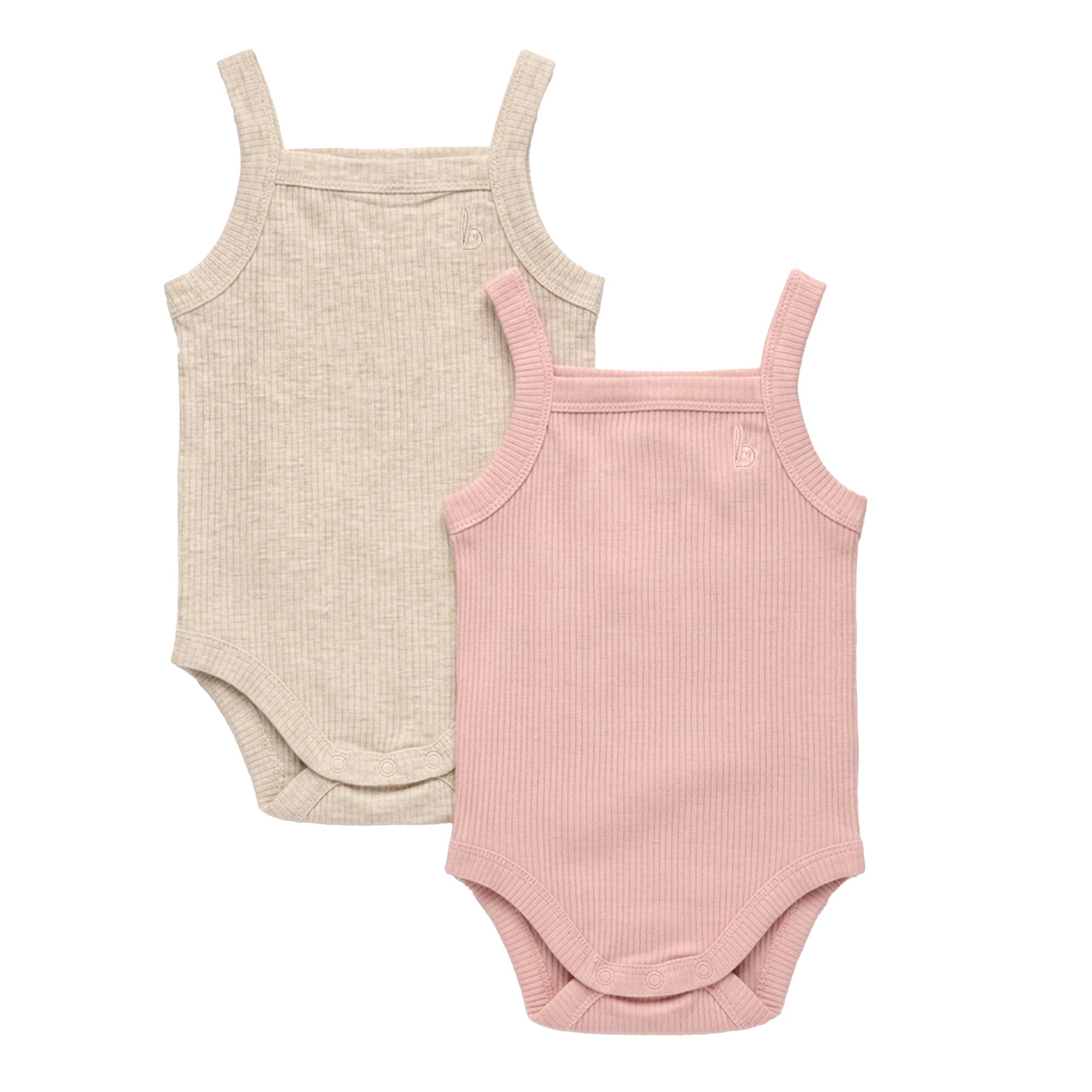 Bilbi Organic Bodysuit 2 Pack Strawberry/Oatmeal Marle Size 0