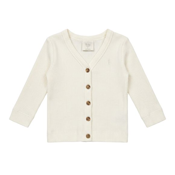 Bilbi Ribbed Organic Cardigan Snow