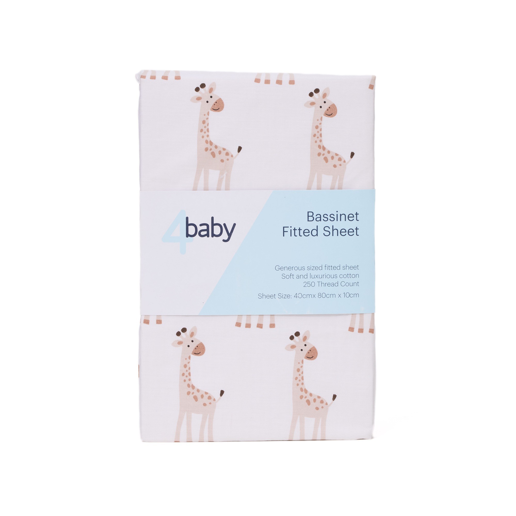 4baby Percale Bassinet Fitted Sheet Gerald Giraffe
