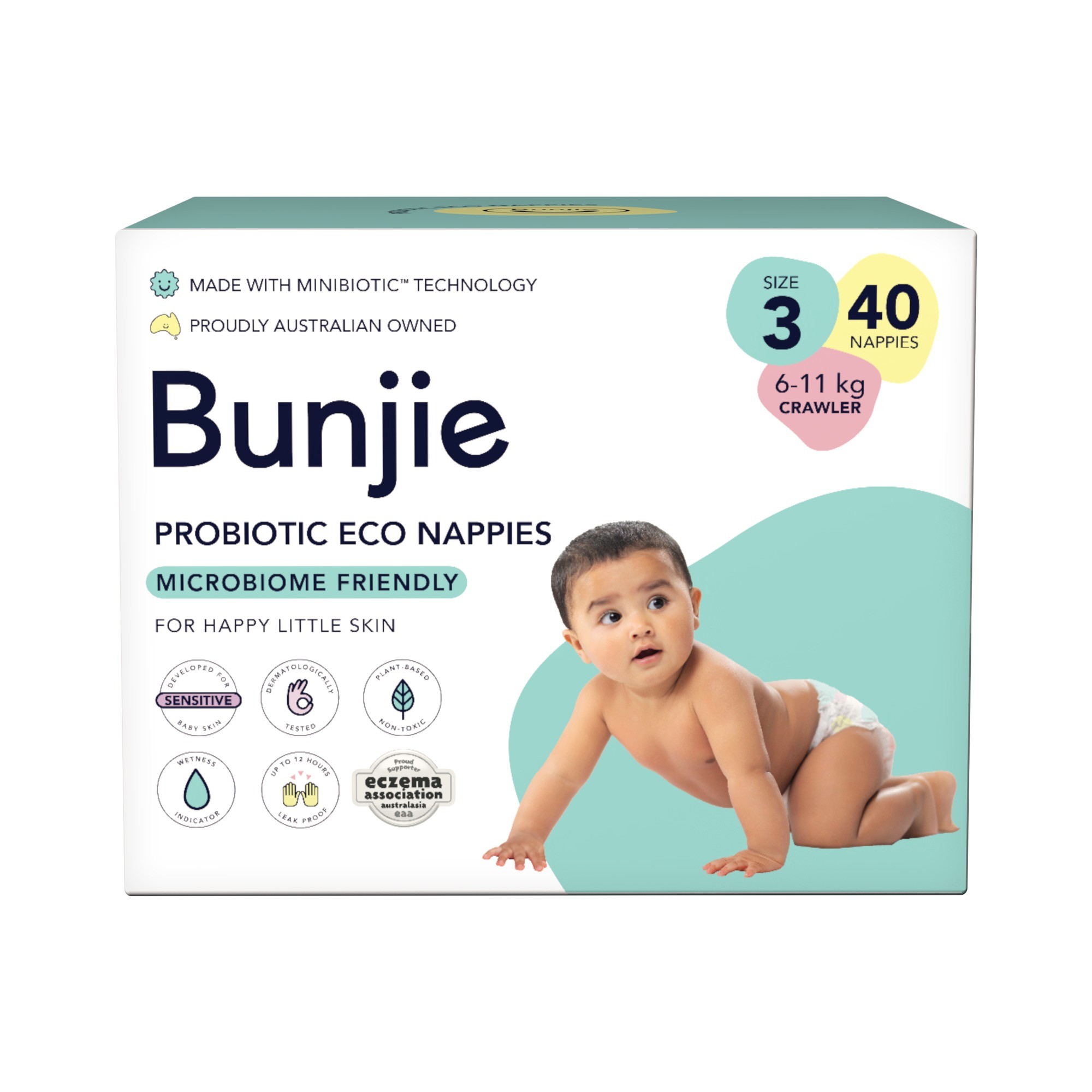 Bunjie Nappies Size 3 6-11Kg 40 Pack