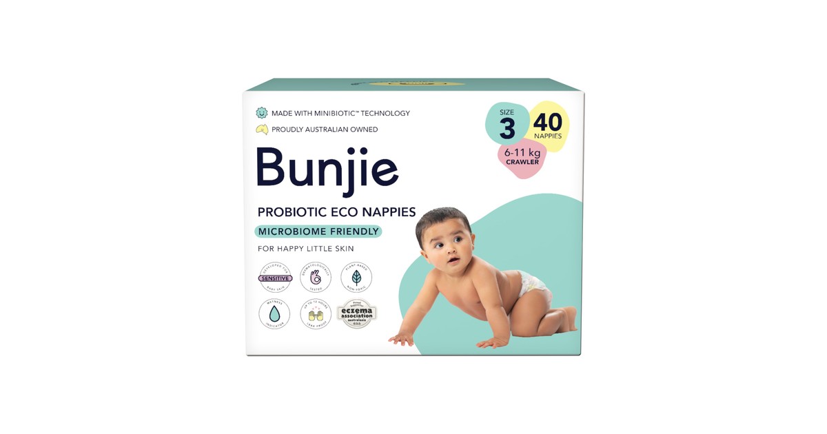 Bunjie Nappies Size 6-11Kg 40 Pack Baby Bunting AU