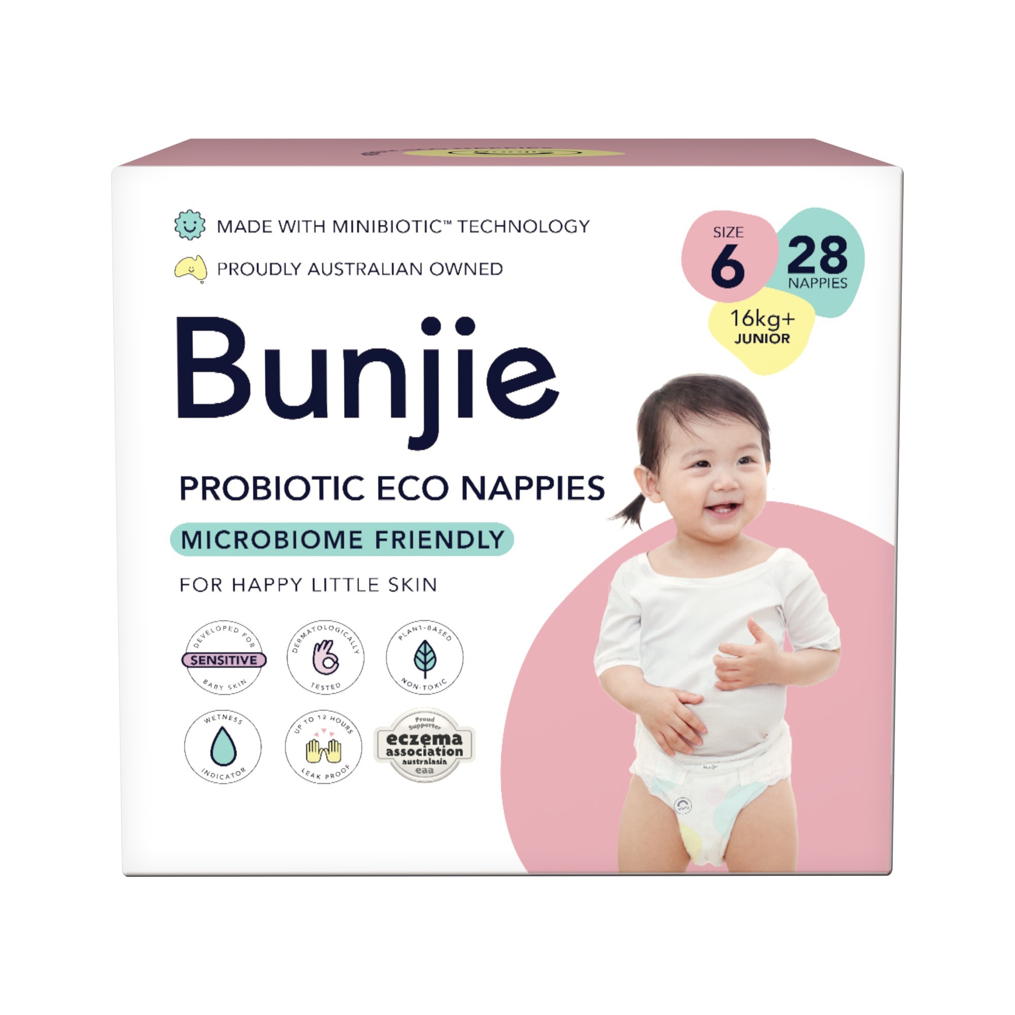 Bunjie Nappies Size 6 16Kg+ 28 Pack