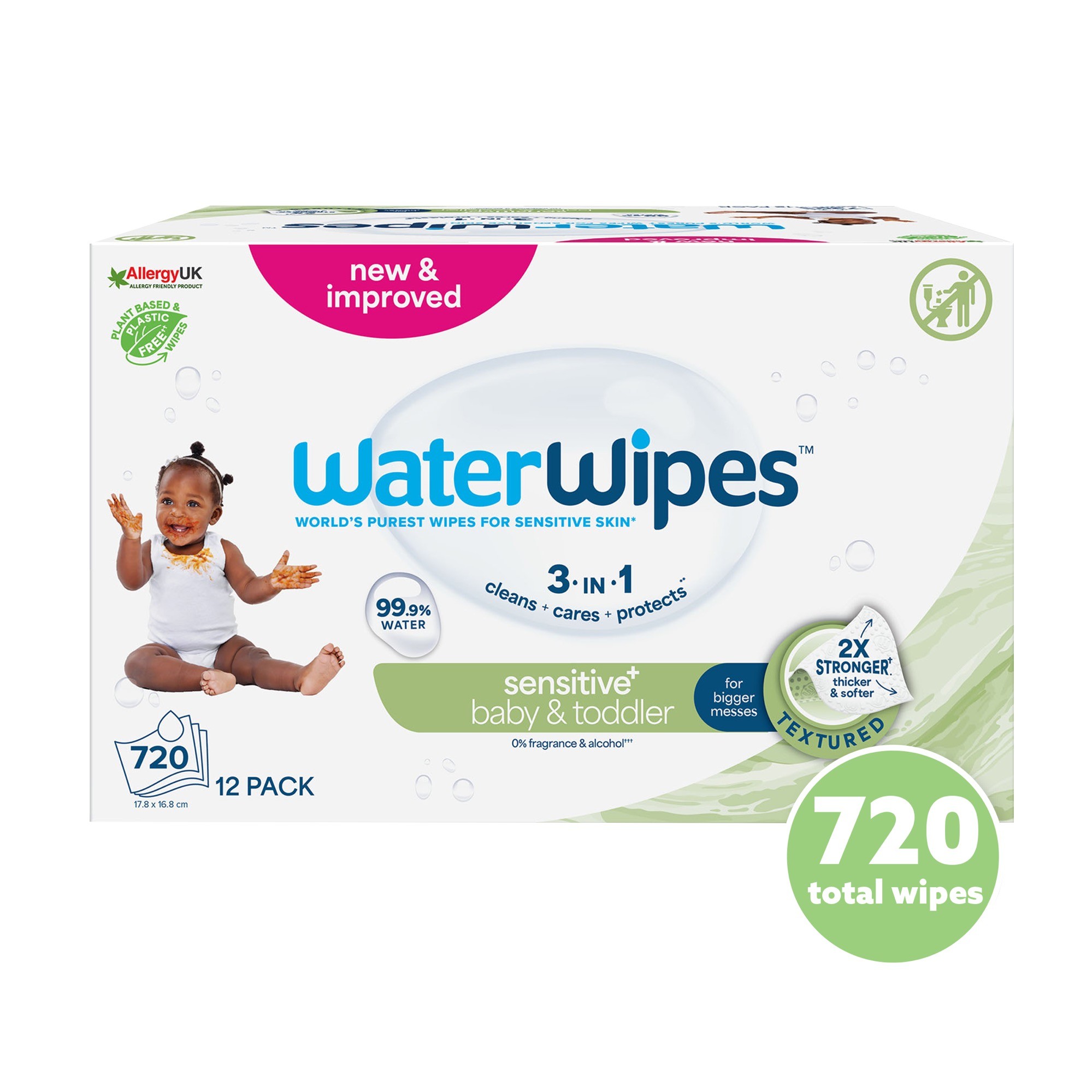 WaterWipes Textured For Toddler Wipes 720 Pack