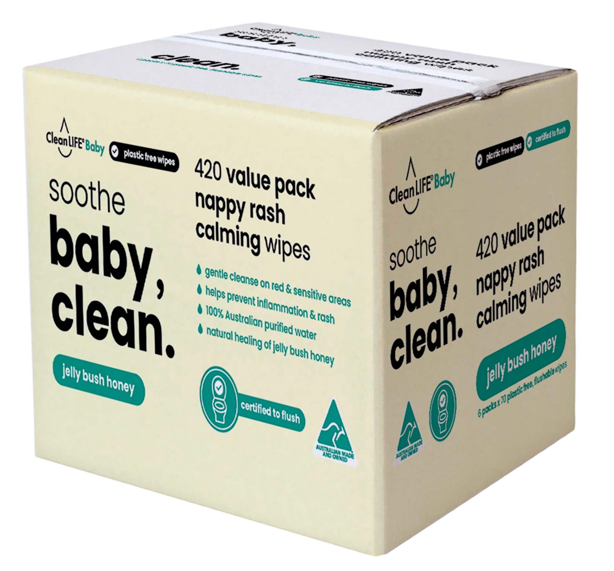Cleanlife Baby Clean Soothe Wipes Value Pack 420 Pack