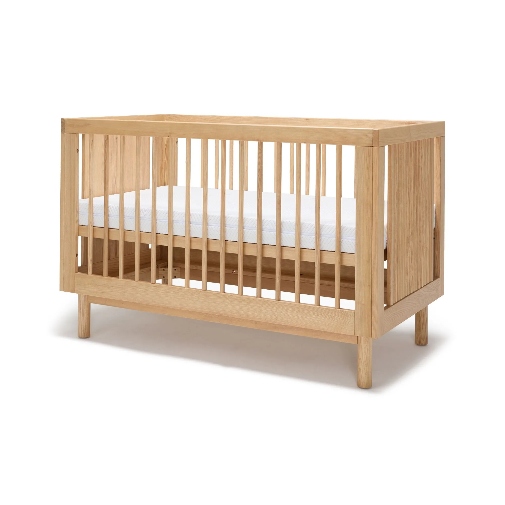 BabyRest Apollo Fluted Cot Ash | Baby Bunting AU