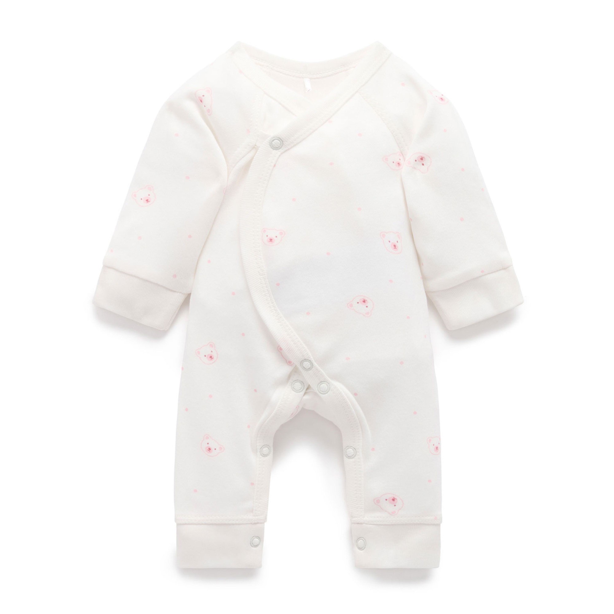 Purebaby Premmie Essentials Growsuit Pale Pink Bear Size 2kg