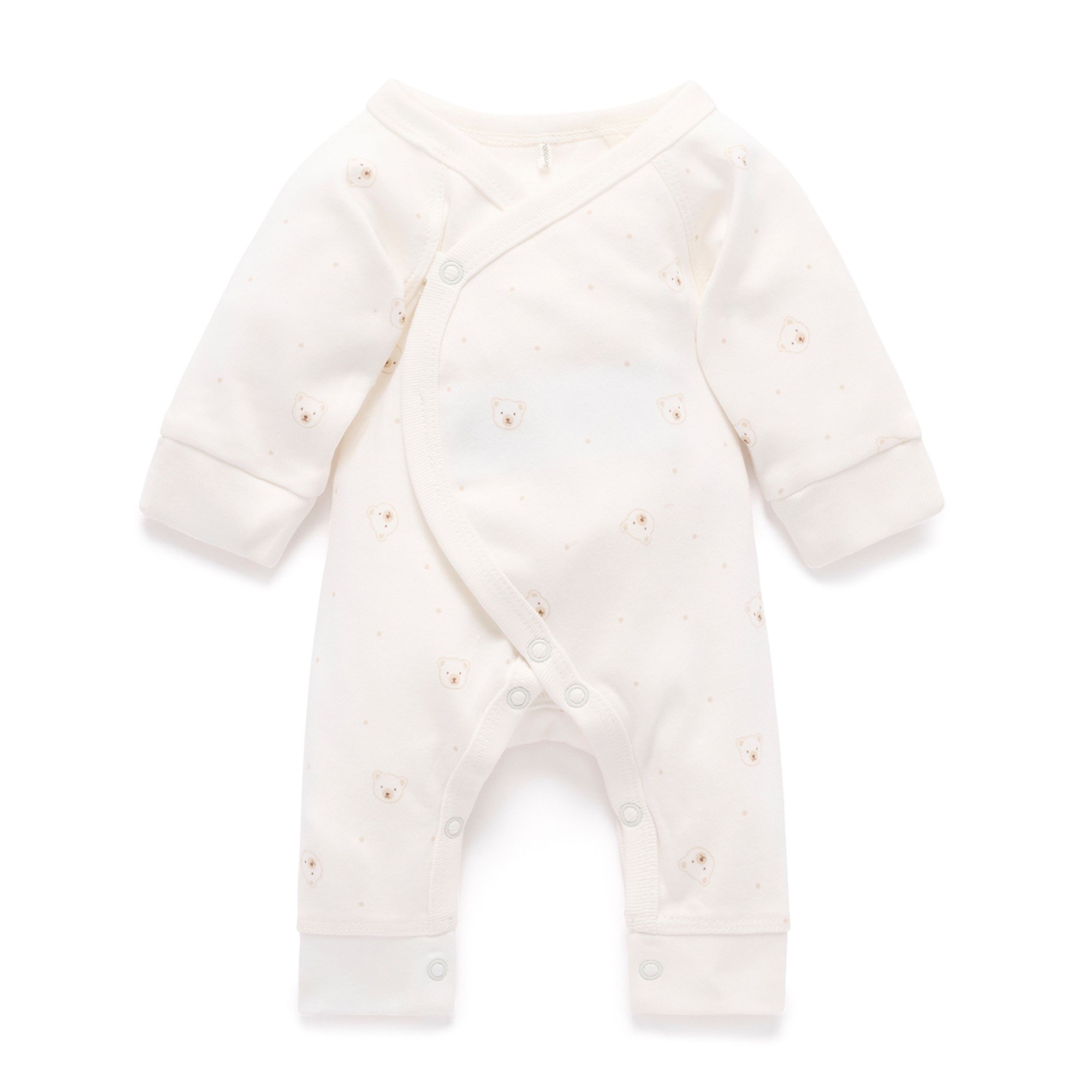 Purebaby Premmie Essentials Growsuit Vanilla Bear Size 2kg