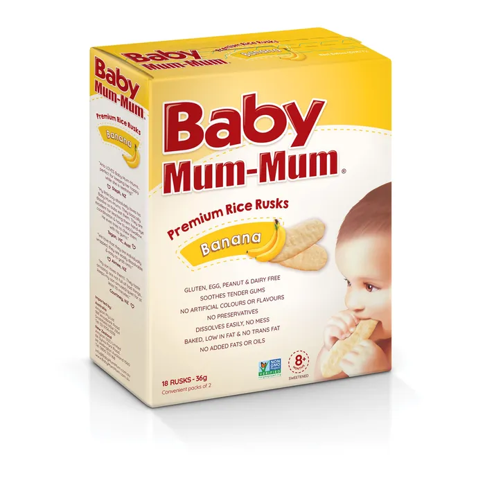 Baby Rice Rusk's Baby Mum Mum Rice Rusks Banana | Baby Bunting AU