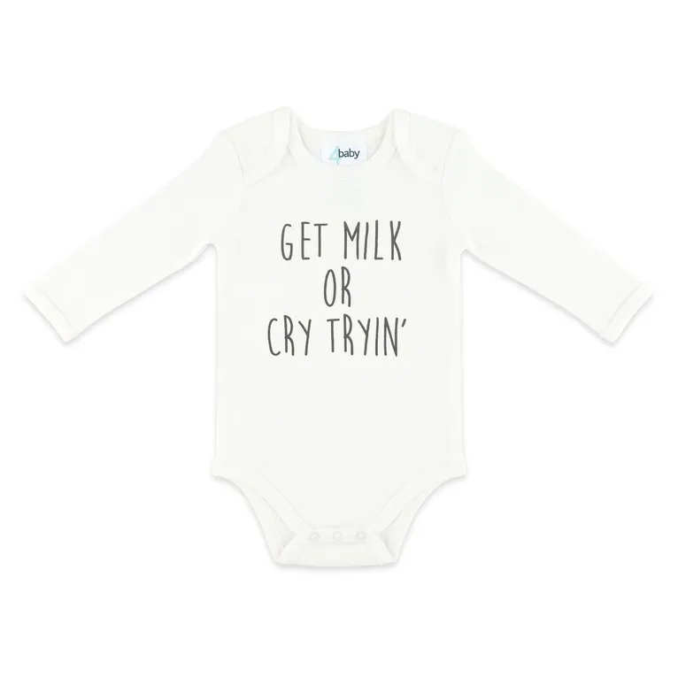 4baby Long Sleeve Bodysuit Get Milk