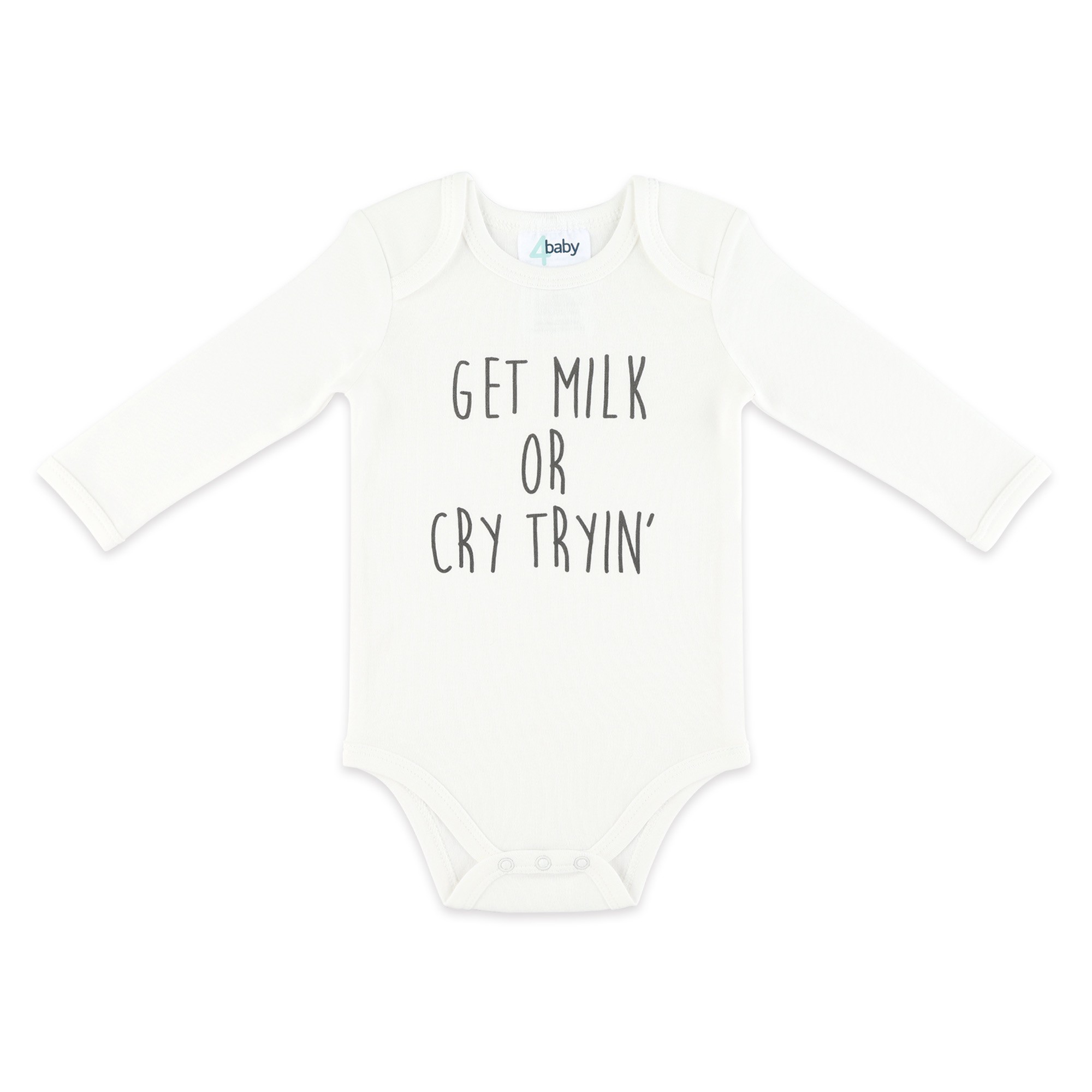 4baby Long Sleeve Bodysuit Get Milk Size 0