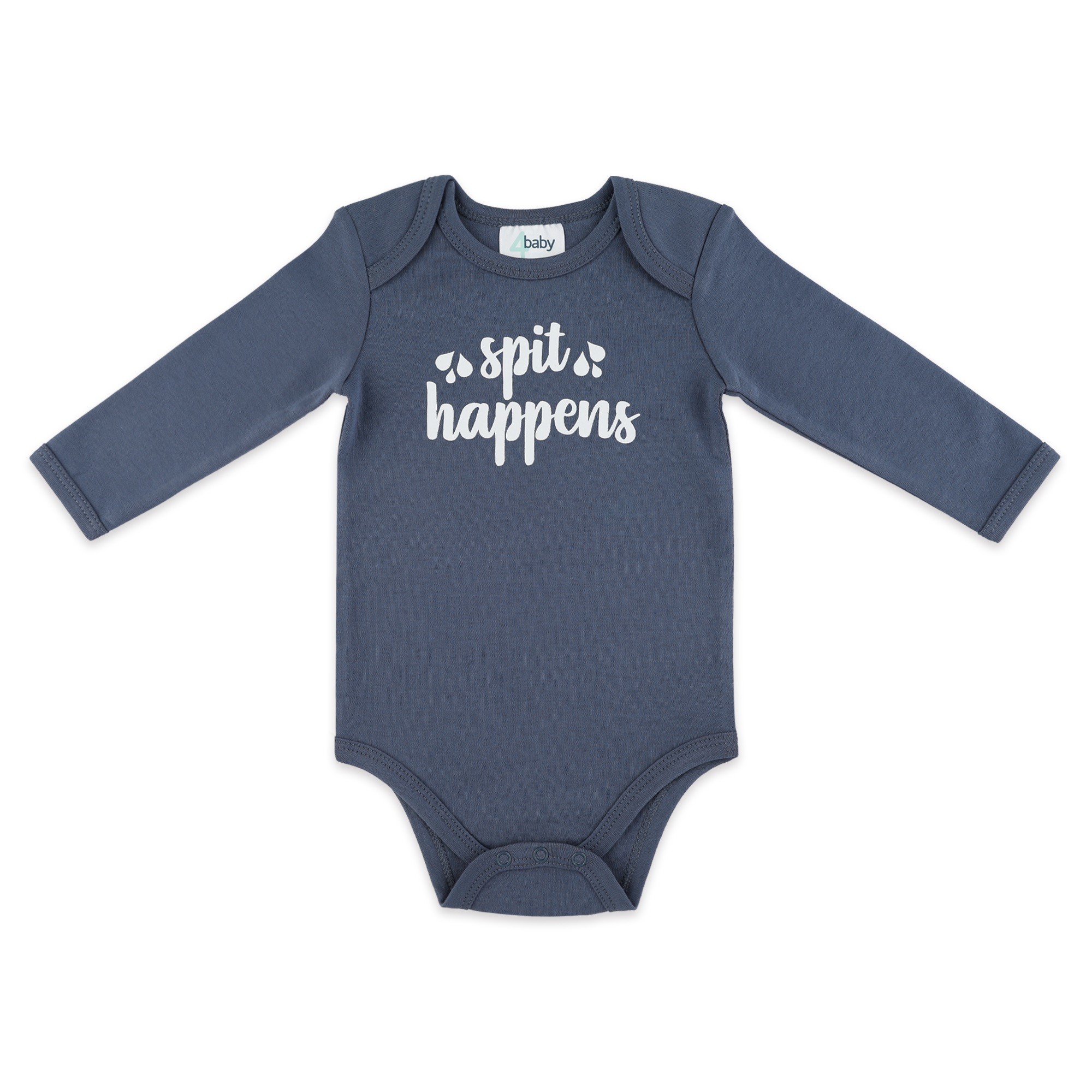 4baby Long Sleeve Bodysuit Spit Happens Size 0