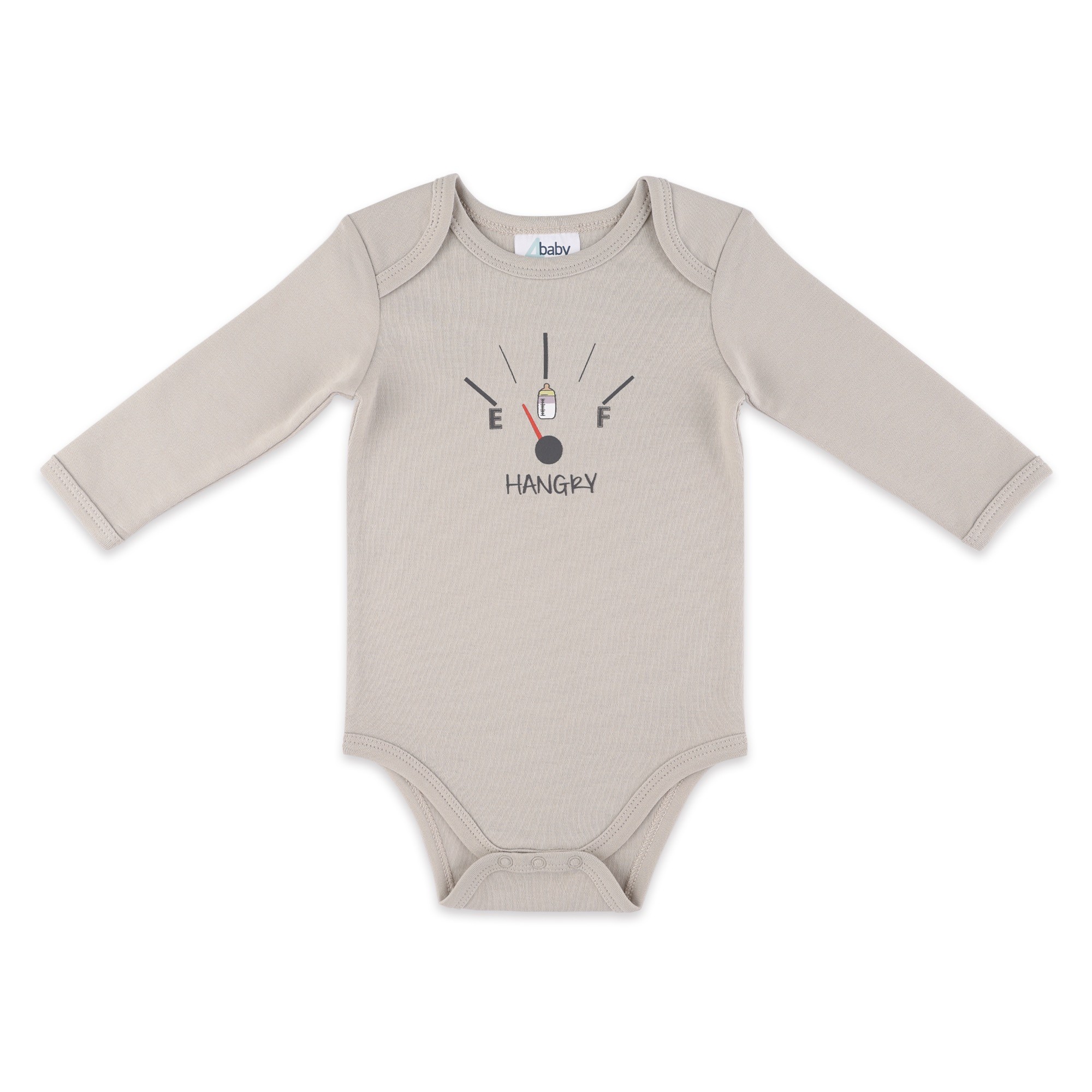 4baby Long Sleeve Bodysuit Hangry Size 0