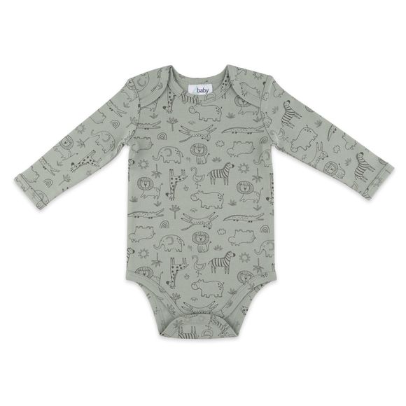 4baby Long Sleeve Bodysuit Sketch Safari