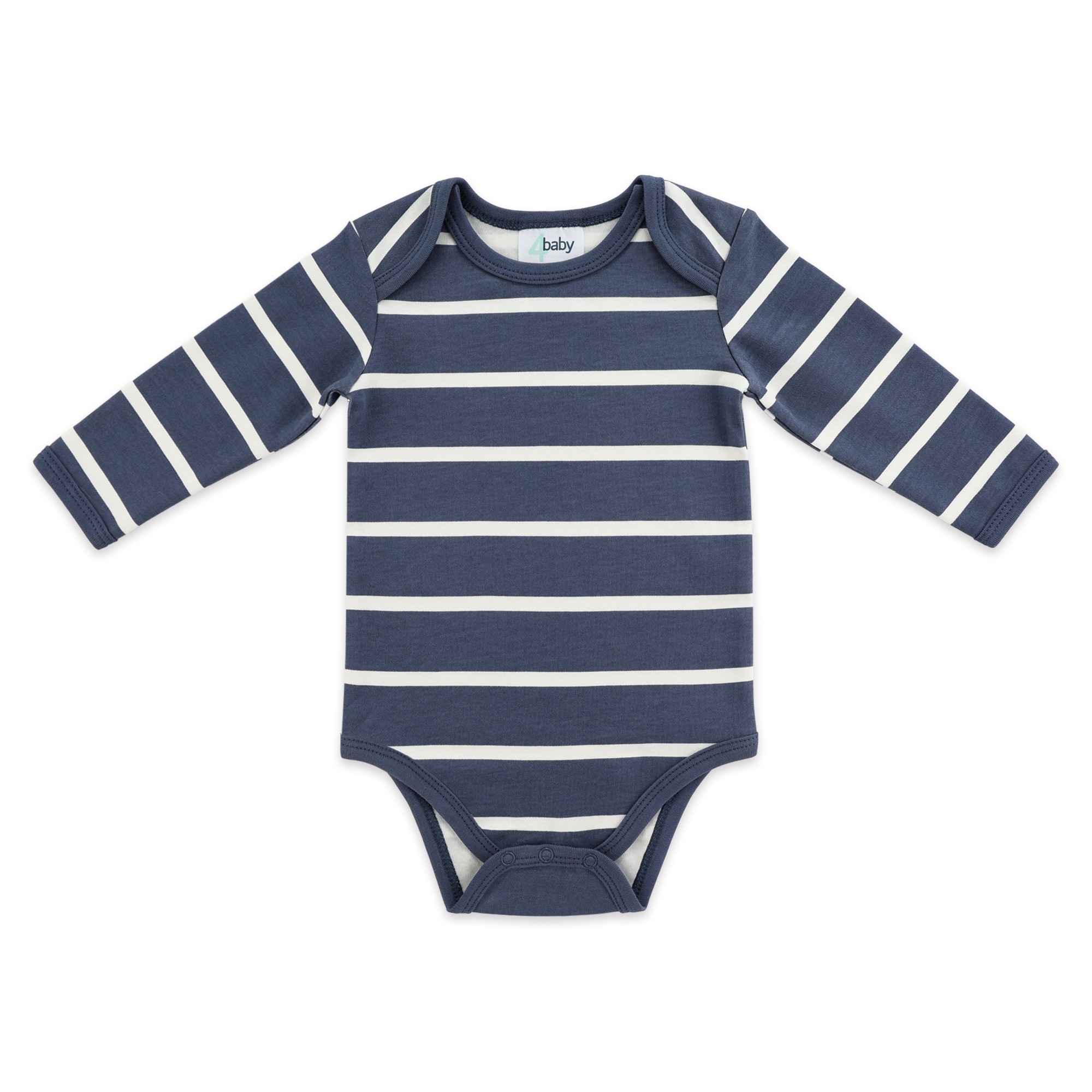 4baby Long Sleeve Bodysuit Blue Stripe Size 0