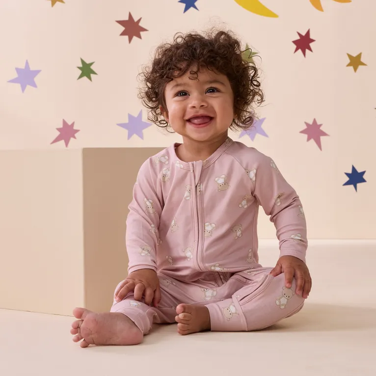 4baby Coverall 0.2 Tog Teddy Pink