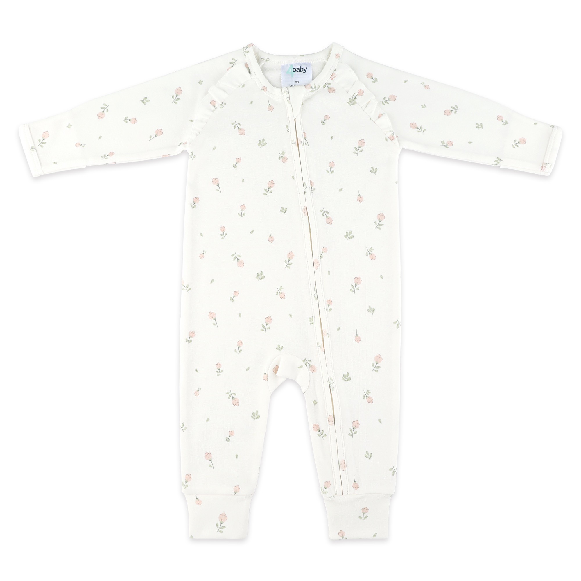 4baby Flutter Sleeve Romper Tulips Pink Size 0