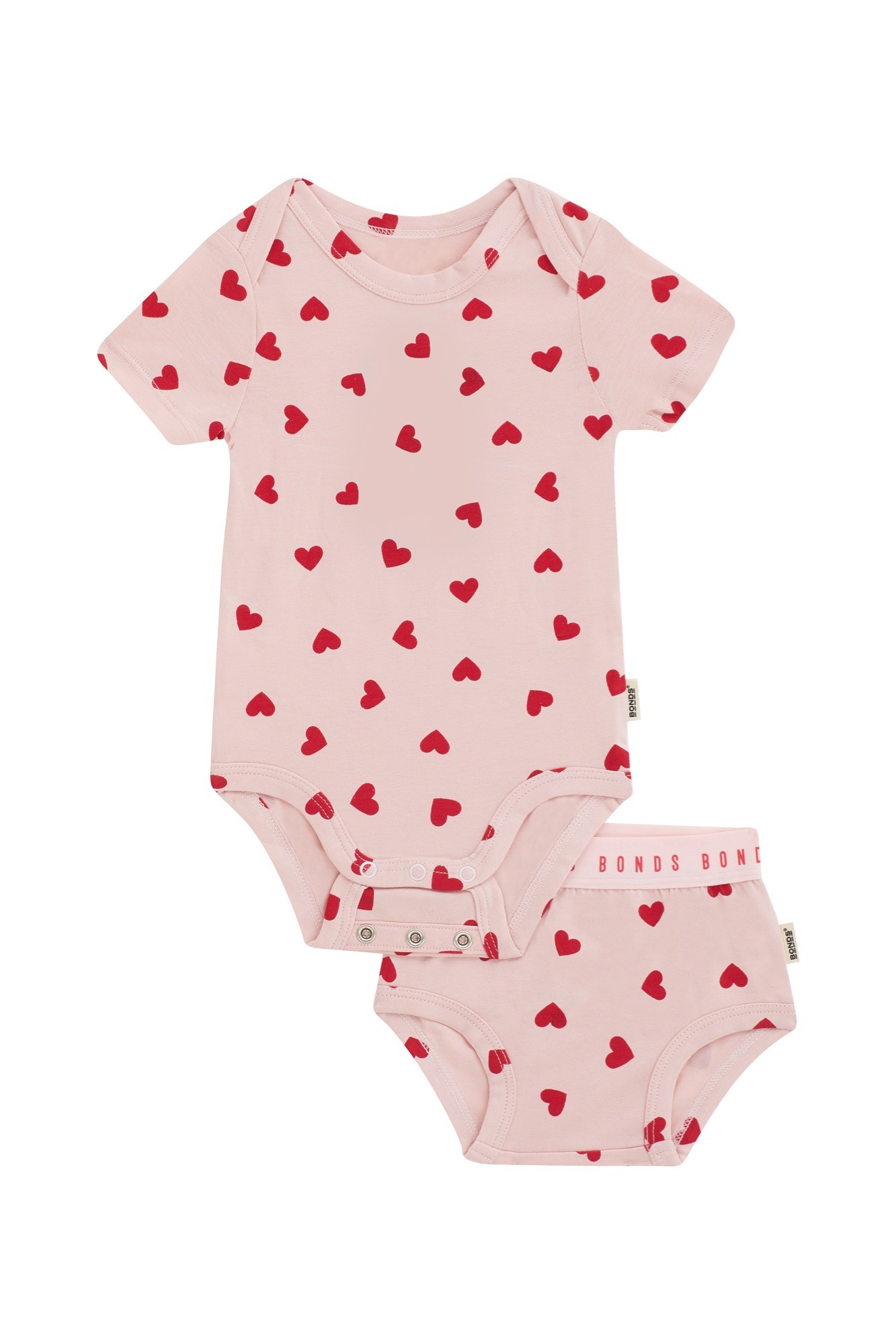 Bonds Organic Set 2 Pack Love Heart Sparkle Size 000