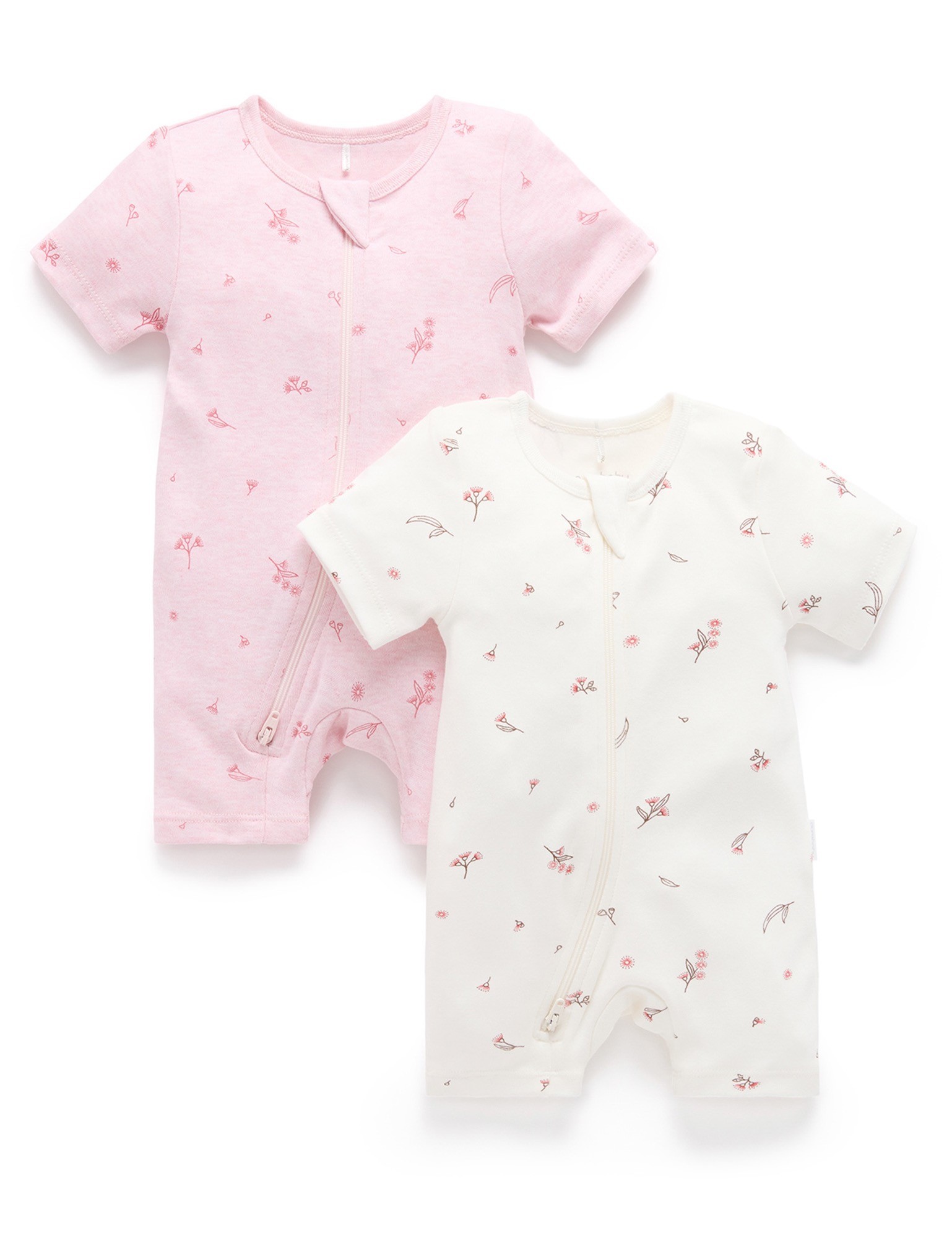 Purebaby Growsuit Pink Blossom Size 0-3 Months