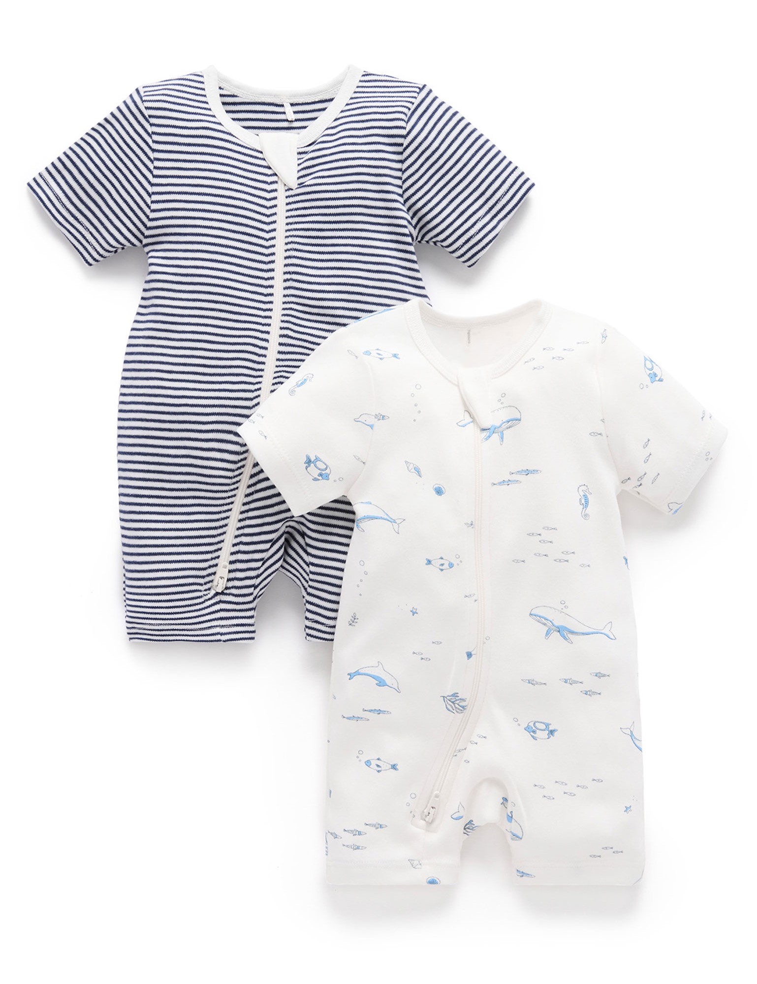 Purebaby Growsuit Beige Nautical Size 0-3 Months