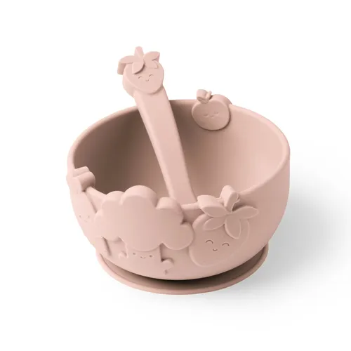 Grow By Annabel Karmel Silicone Weaning Bowl And Spoon-Blushberry