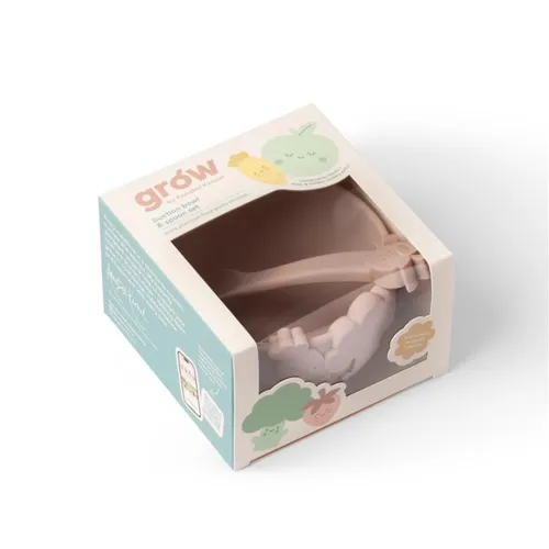 Grow By Annabel Karmel Silicone Weaning Bowl And Spoon-Blushberry