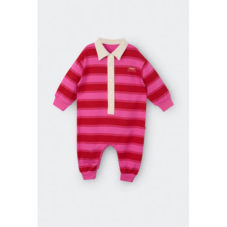 Bonds Onesie Rugby Stripe Red