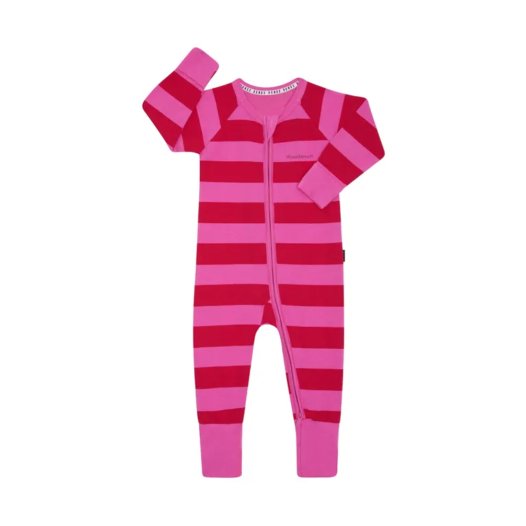 Bonds Coverall Horizontal Rugby Stripe Red