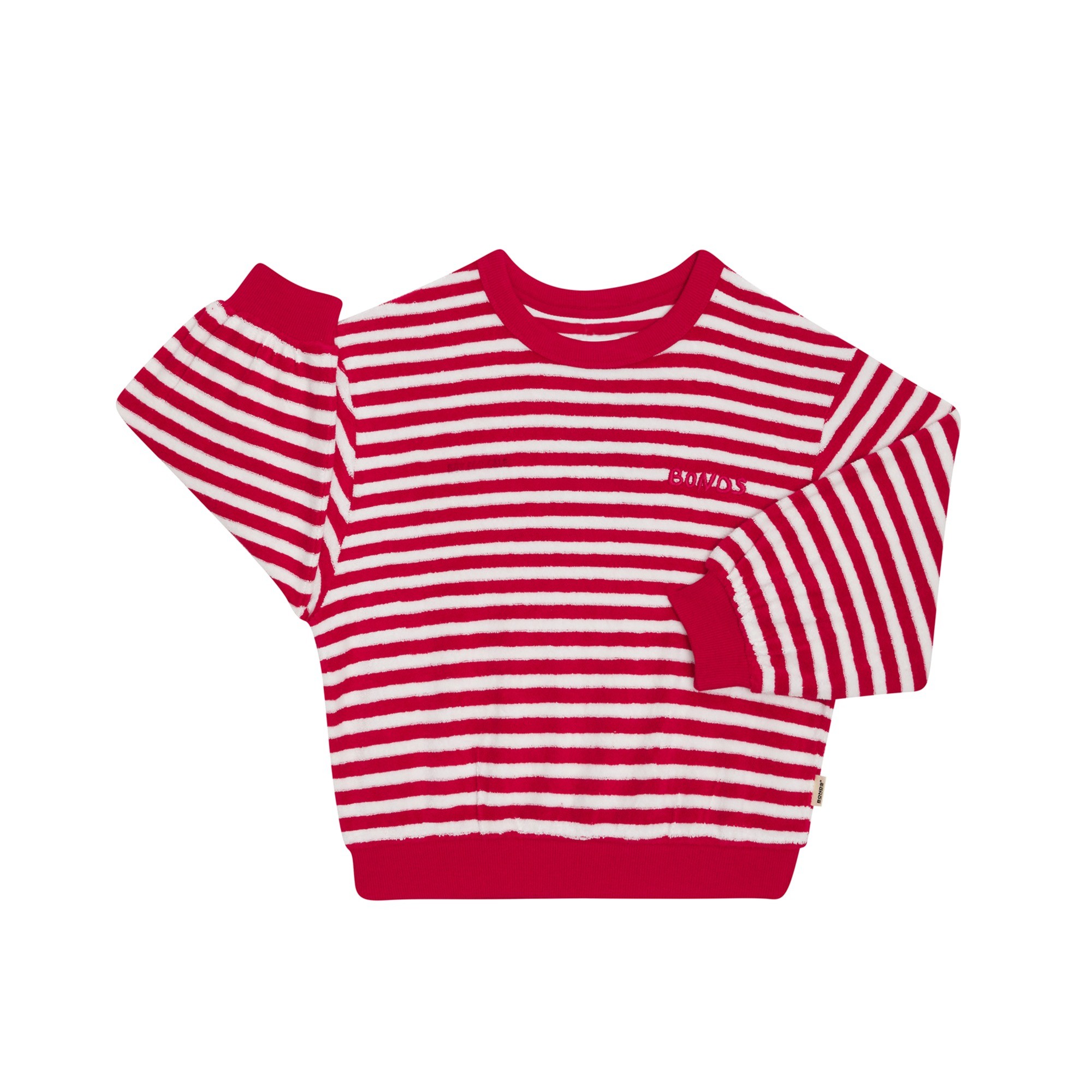 Bonds Pullover Medium Breton Stripe Red Size 3