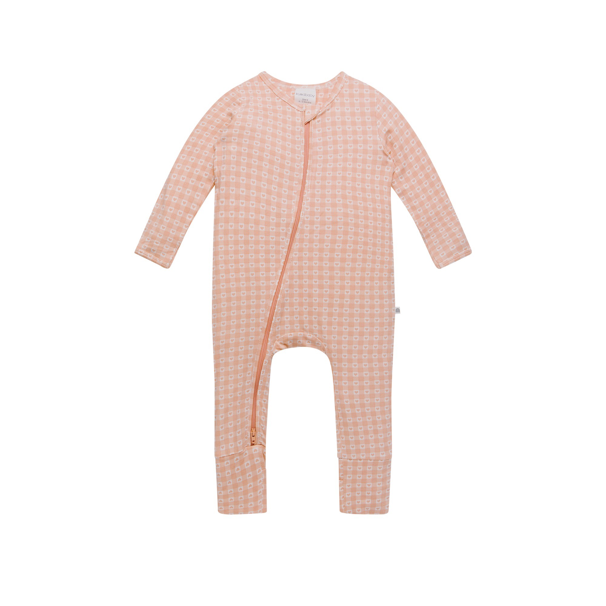 Kynd Baby Day Or Night Onesie Heart Gingham Size 00