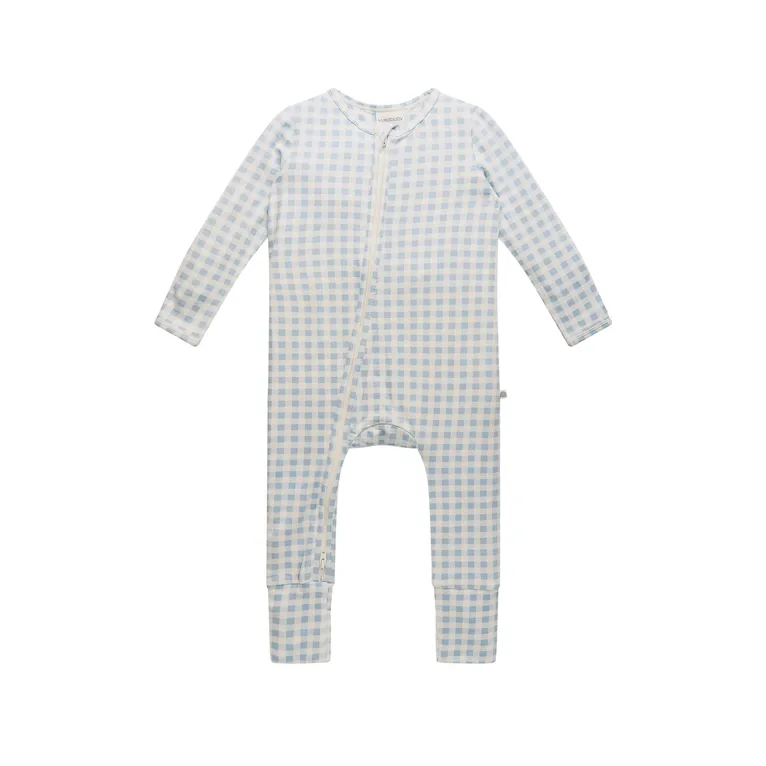 Kynd Baby Day Or Night Onesie Blue Gingham