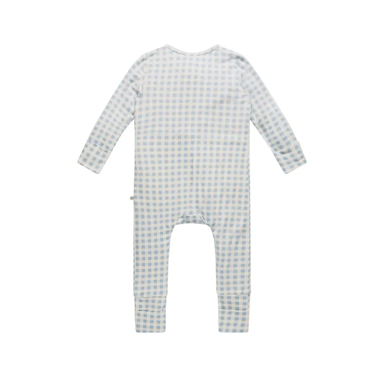 Kynd Baby Day Or Night Onesie Blue Gingham