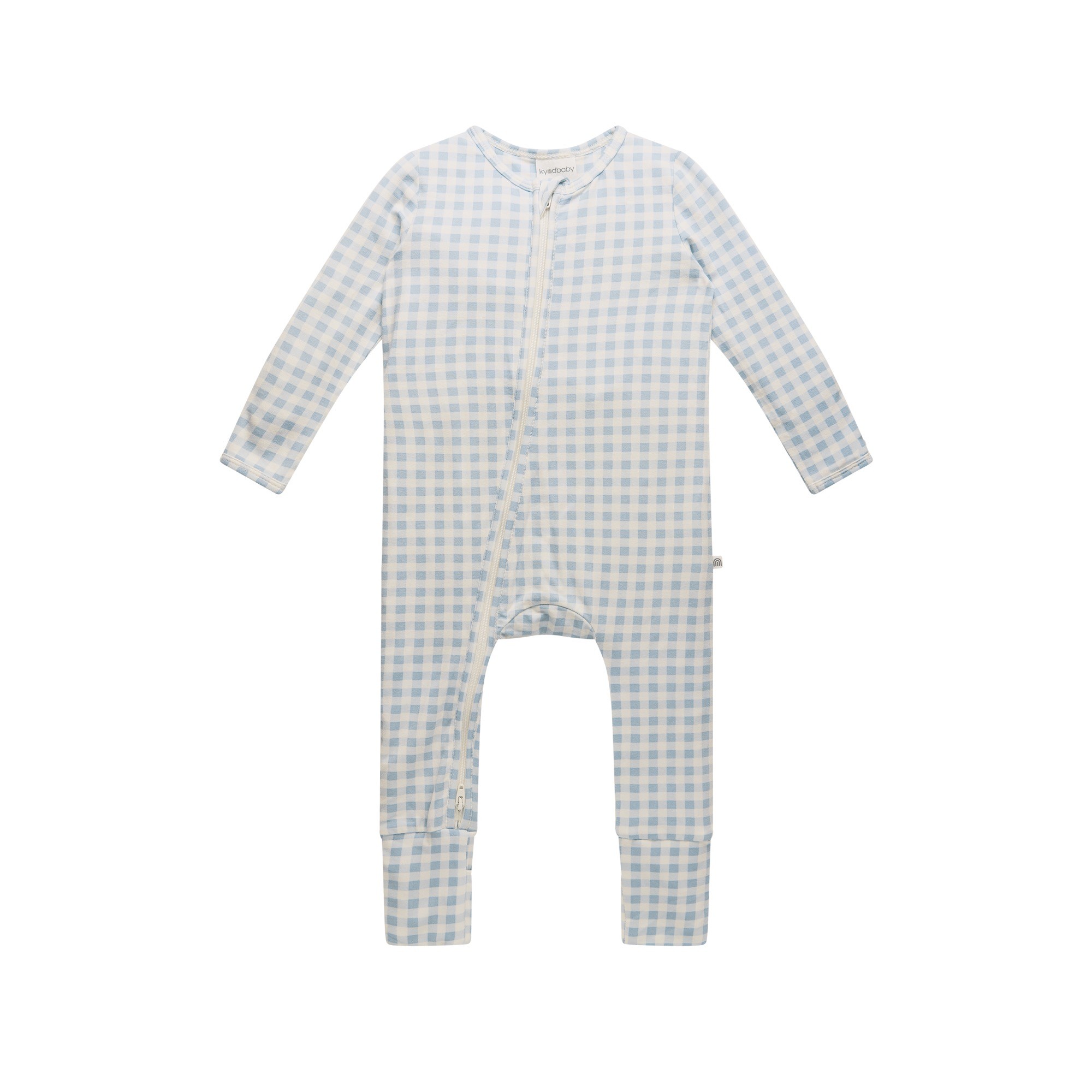 Kynd Baby Day Or Night Onesie Blue Gingham Size 00