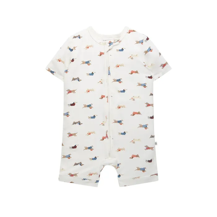 Kynd Baby Day Or Night Short Sleeve Onesie Dachshund Size